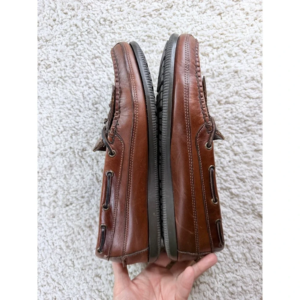 G.H. Bass Boat Shoes Mens 10.5 Brown Leather Tassel Kiltie Loafers Moccasin